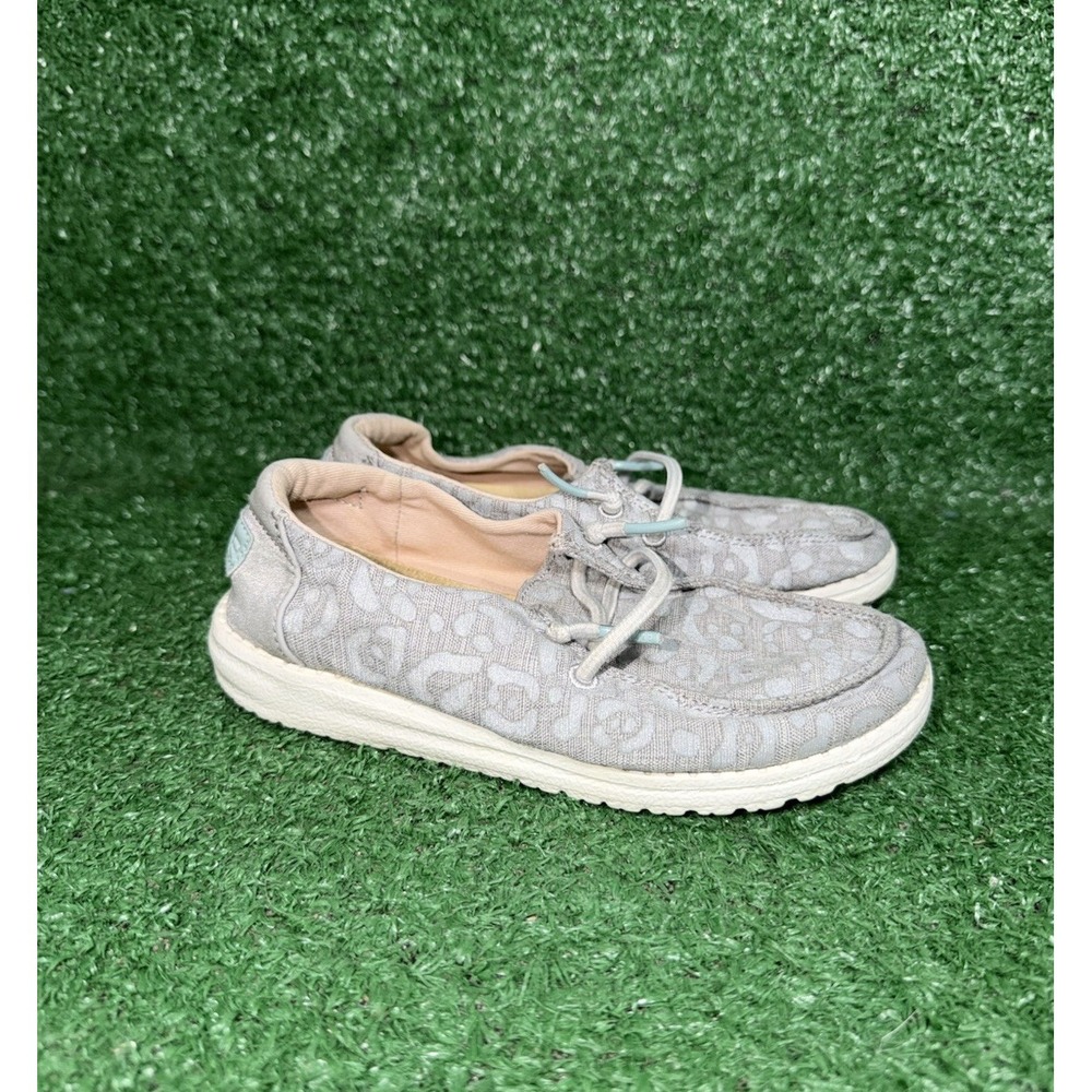 Hey Dude Wendy Toddler‎ Size 11C Grey White Walking Shoes Comfy Loafer Slip On